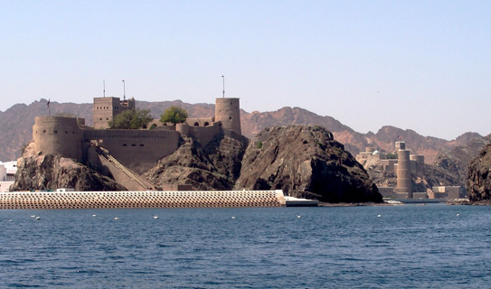 Форты Джалали (слева) и Мирани (в глубине)